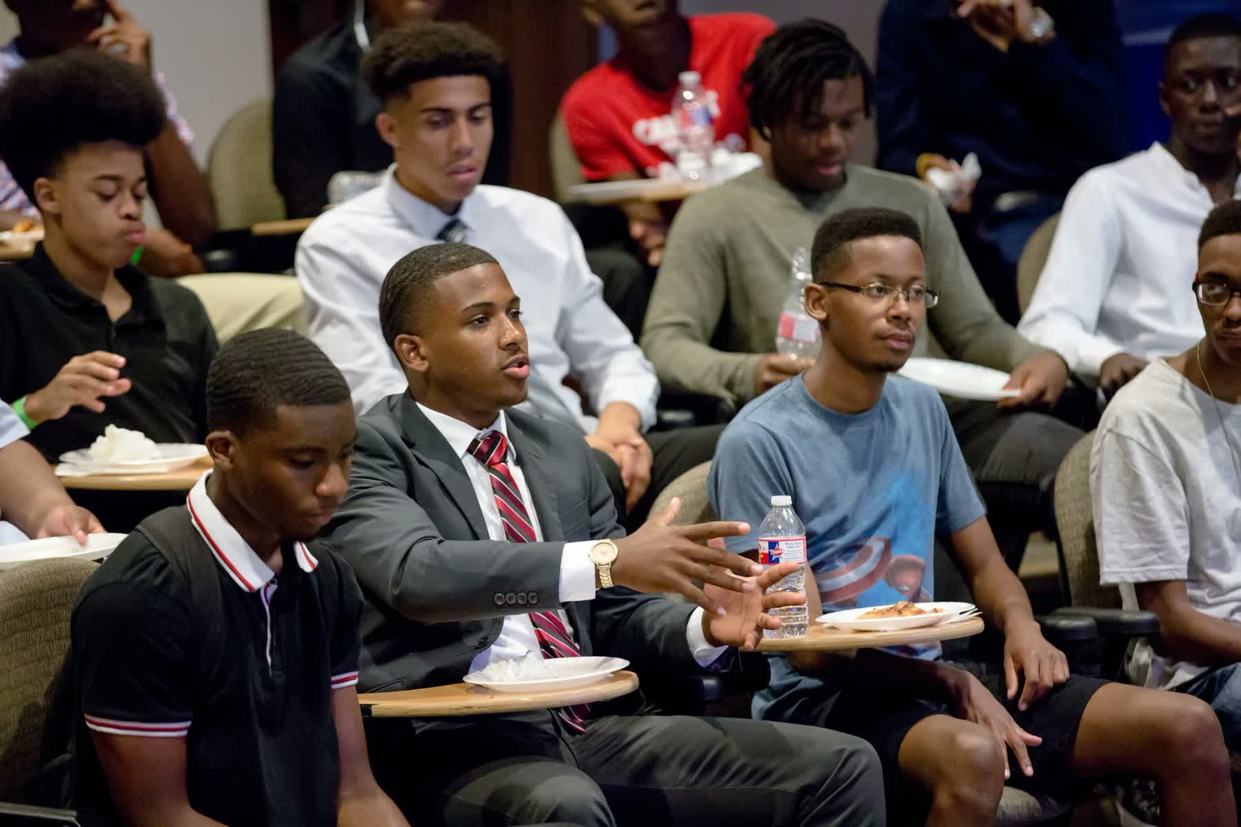 Young men at an ELEVATE leadership gathering